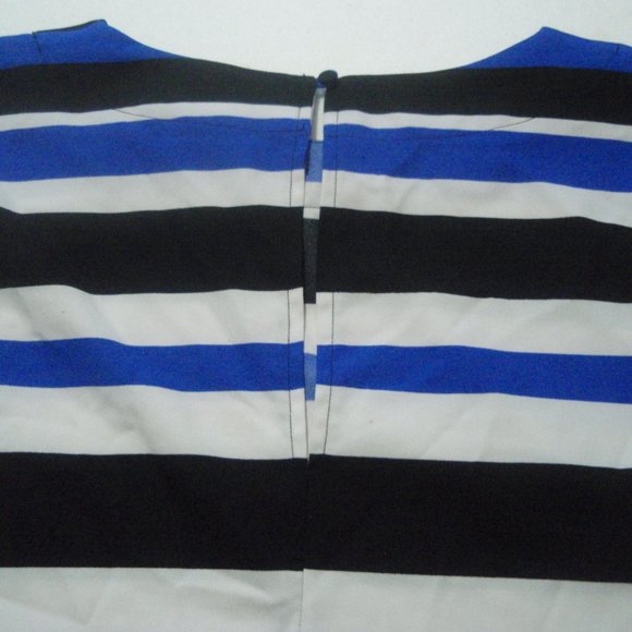Kardashian Kollection| Blue Striped Popover Blouse - Picture 6 of 6